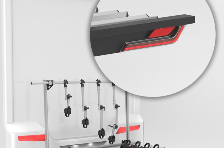 Illustration of the VARIO rear bike rack with LED lighting. | © AL-KO VT